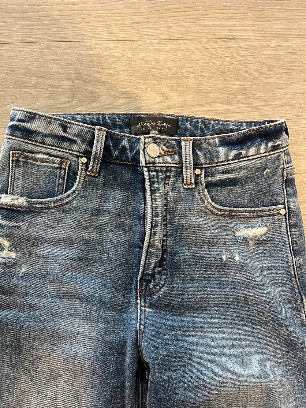 Women's Dark Wash Straight-Leg Jeans - Blue - Picture 2 of 4